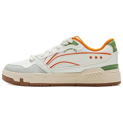 LiNing Common 80s Anti-Slip Wear-Resistant Low-Top Skateboard Shoes Men's White Green