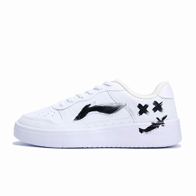 LiNing Pontoon Boats Balanced, Lightweight, And Breathable Low top Skateboard Shoes Unisex Black White