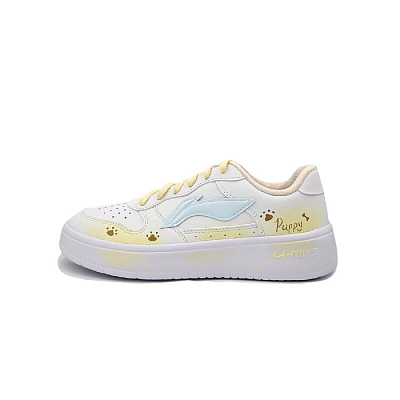 LiNing Pontoon Boats Slip Resistant Cushioning Abrasion Resistant Low Top Skateboard Shoes Unisex White Yellow Blue