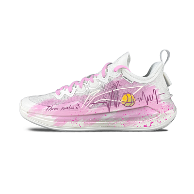LiNing Liren 3 V2 Cushioning Support Rebound Low Top Basketball Shoes Unisex Pink White