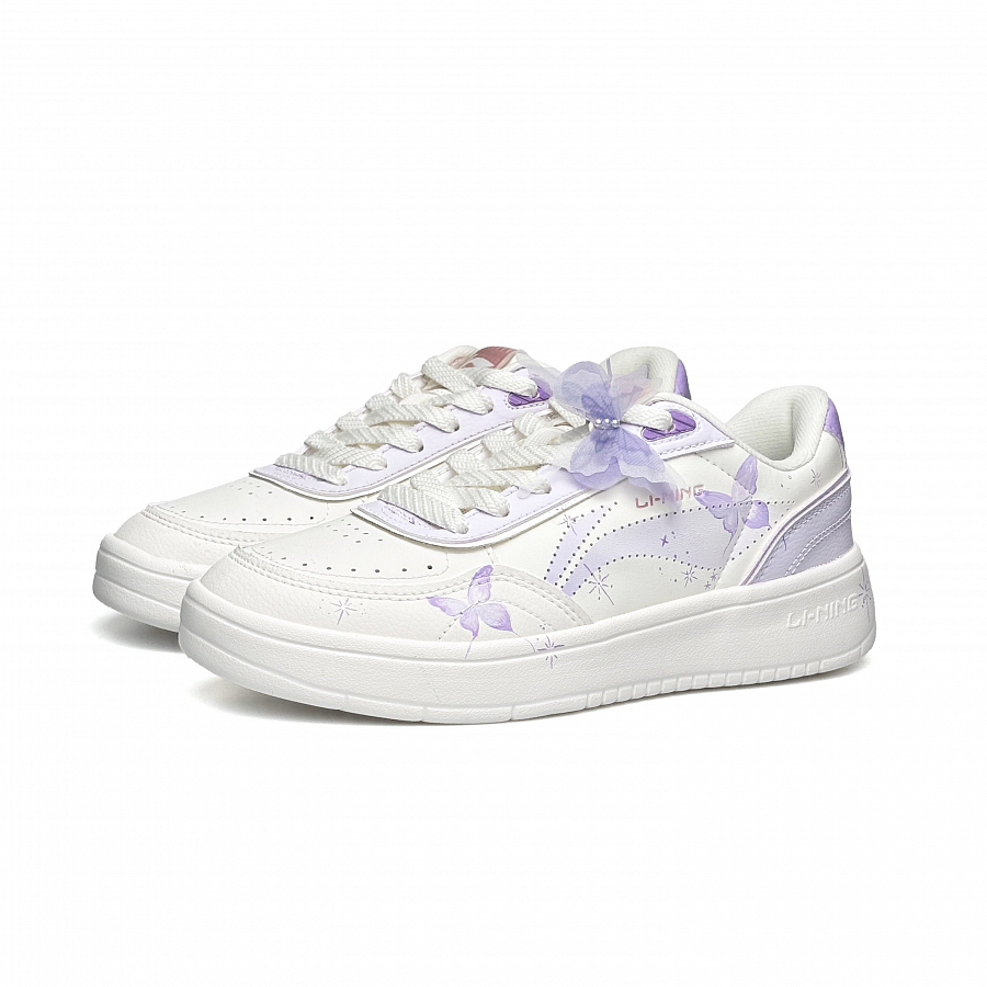 LiNing Su Anti Slip Wear Resistant Low Top Skateboard Shoes Women's White Purple купить в интернет-магазине Yoocart с быстрой доставкой по России.