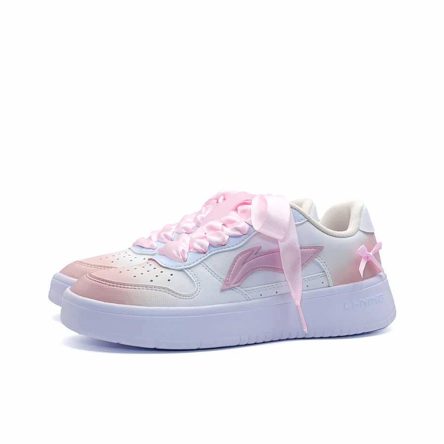 LiNing Pontoon Boats Slip Resistant Abrasion Resistant Low top Skateboard Shoes Women's White Pink купить в интернет-магазине Yoocart с быстрой доставкой по России.