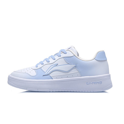 LiNing Pontoon Boats Slip Resistant, Lightweight, And Breathable Low Top Skateboard Shoes Unisex White Blue