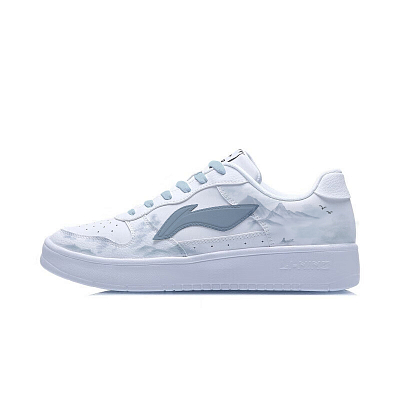LiNing Pontoon Boats Wear resistant And Lightweight Low Top Skateboard Shoes Unisex Blue White