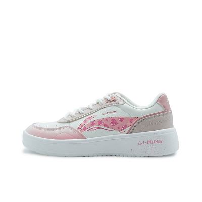 LiNing Su Slip Resistant Cushioning Low Top Skateboard Shoes Women's Pink
