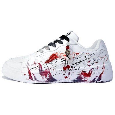 LiNing Pontoon Boats Anti Slip Wear Resistant Low Top Skateboard Shoes Men's White Red