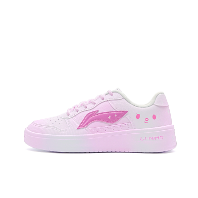 LiNing Pontoon Boats Coverage Slip Resistant And Abrasion Resistant Low top Skateboard Shoes Women's Pink
