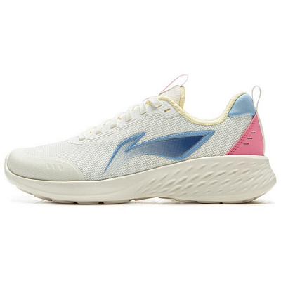 LiNing Slip-Resistant Coverage Support Low-Top Casual Running Shoes Women's Ivory Pink
