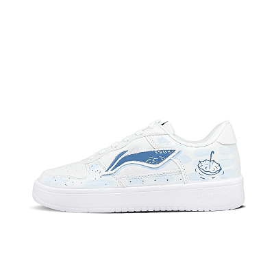 LiNing Pontoon Boats Slip Resistant And Abrasion Resistant Coverage Low top Skateboard Shoes Men's White Blue