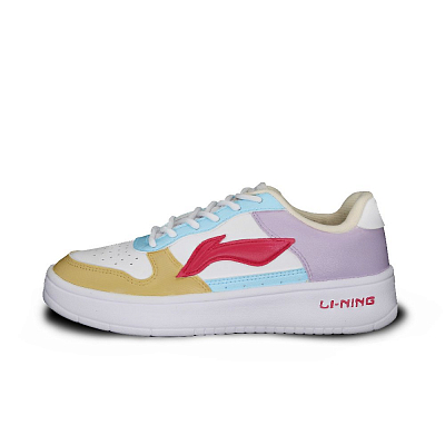 LiNing Breathable And Wear-resistant Low-Top Skateboard Shoes Women's White Purple Red