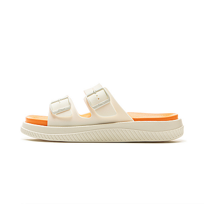 LiNing Slip Resistant Abrasion Resistant Slide Slippers Women's White Orange