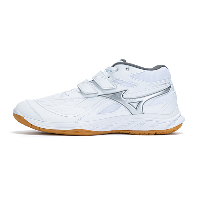 Mizuno Fang Cushioning, Slip Resistant, Abrasion Resistant Support Mid Top Badminton Shoes Unisex Aurora Silver
