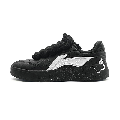 LiNing Cushioned Slip Resistant Abrasion Resistant Low Top Skateboard Shoes Men's Black White