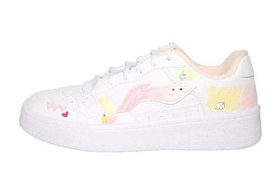 LiNing Pontoon Boats Slip Resistant And Breathable Low Top Skateboard Shoes Women's White