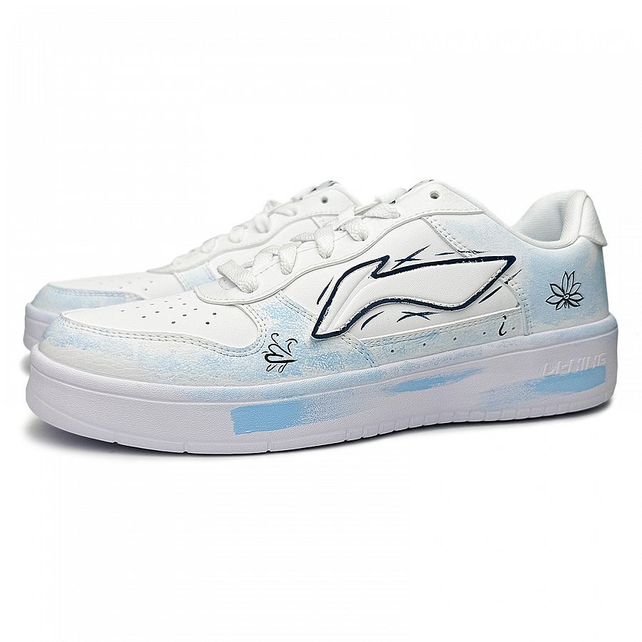 LiNing Pontoon Boats Slip Resistant, Abrasion Resistant, Lightweight Low Top Skateboard Shoes Unisex White Blue купить в интернет-магазине Yoocart с быстрой доставкой по России.