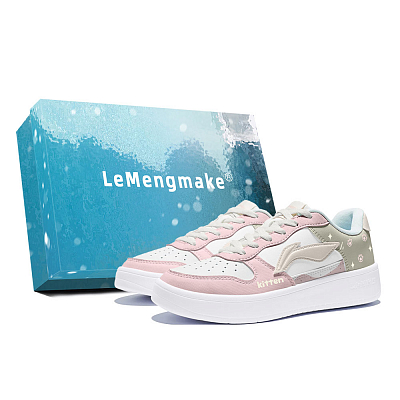 LiNing Pontoon Boats Slip Resistant Abrasion Resistant Low top Skateboard Shoes Women's White