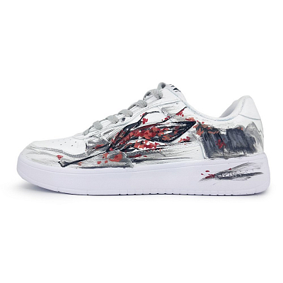 LiNing Pontoon Boats Slip Resistant, Abrasion Resistant, Breathable Low Top Skateboard Shoes Men's Black Red White