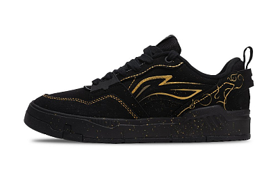 LiNing Yuan Chu Slip Resistant, Lightweight, And Breathable Low Top Skateboard Shoes Men's Black