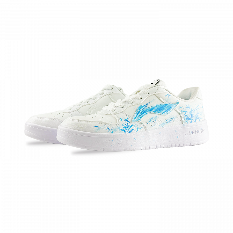 LiNing Pontoon Boats Coverage Slip Resistant And Abrasion Resistant Low Top Skateboard Shoes Men's White Blue купить в интернет-магазине Yoocart с быстрой доставкой по России.