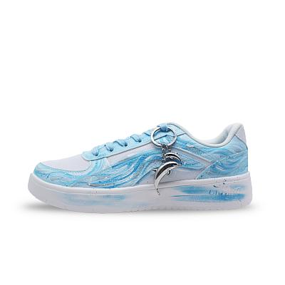 LiNing Abrasion Resistant Lightweight Slip Resistant Low Top Skateboard Shoes Unisex Blue