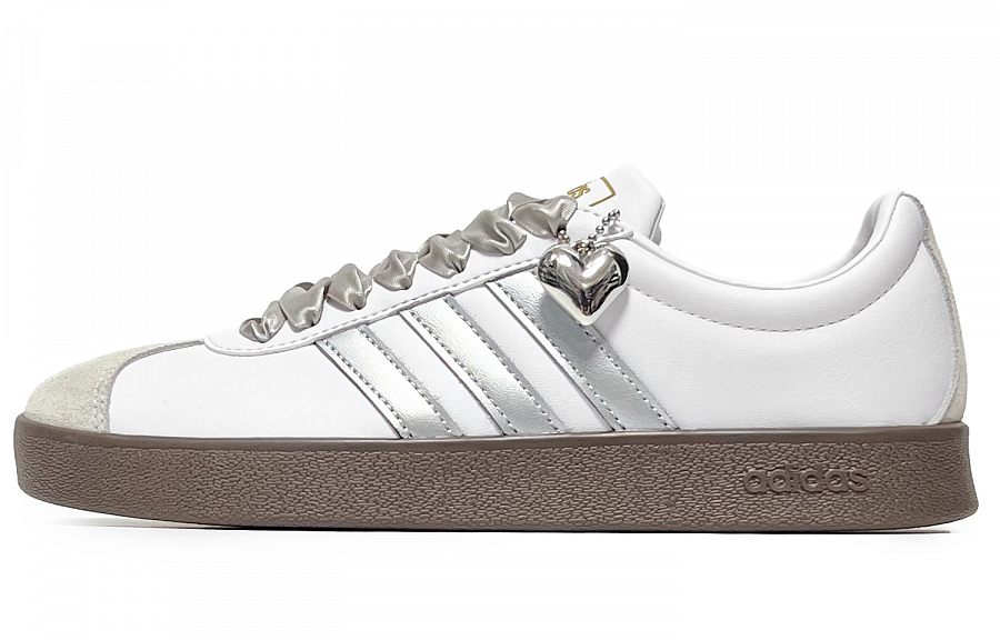 Adidas Neo VL Court 2.0 Silver Satin Abrasion Resistant Low Top Skateboard Shoes Unisex White Silver купить в интернет-магазине Yoocart с быстрой доставкой по России.