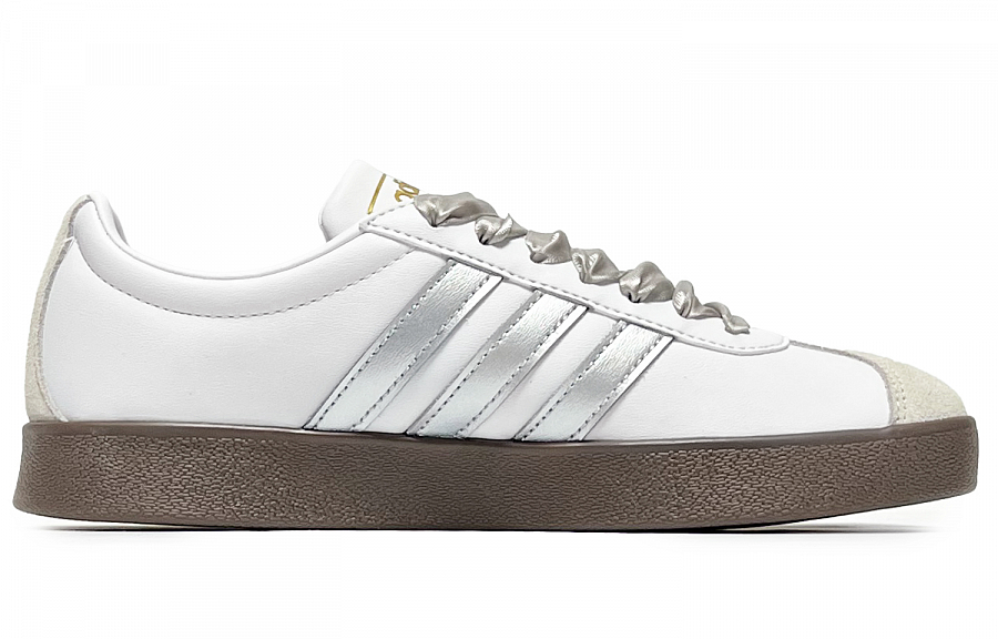 Adidas Neo VL Court 2.0 Silver Satin Abrasion Resistant Low Top Skateboard Shoes Unisex White Silver купить в интернет-магазине Yoocart с быстрой доставкой по России.
