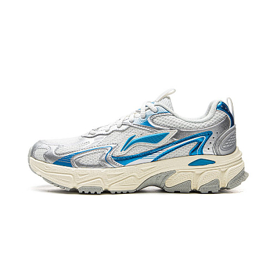 LiNing Cushioning, Slip Resistant, Abrasion Resistant, Rebound Low Top Running Shoes Women's White Gray Silver