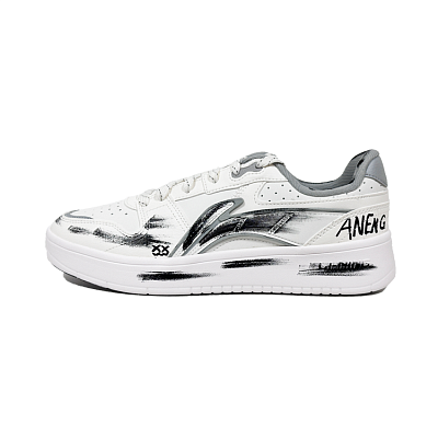 LiNing Acer Truncatum Cushioning Abrasion Resistant Breathable Low Top Skateboard Shoes Men's White Black Gray