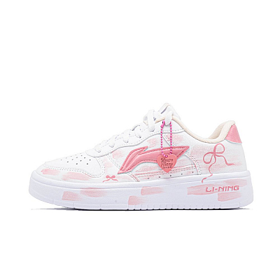LiNing Pontoon Boats Cushioning, Wear Resistant Low Top Skateboard Shoes Unisex Pink