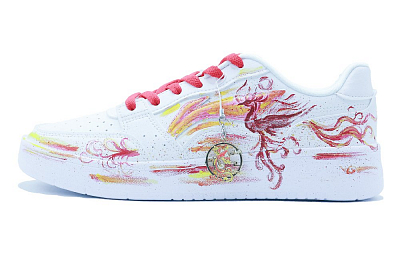 LiNing Acer Truncatum Slip Resistant Cushioning Abrasion Resistant Low Top Skateboard Shoes Men's White Red Yellow