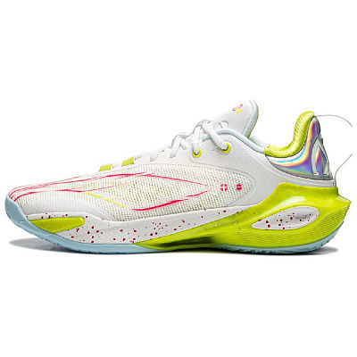 LiNing Flash Strike 11 Supportive And Elastic Low-Top Basketball Shoes Men's White Green Red