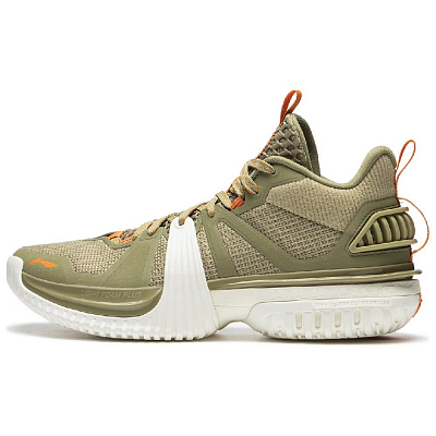LiNing Storm 2024 WNTR Cushioned Slip-Resistant High-Top Basketball Shoes Men's White Green