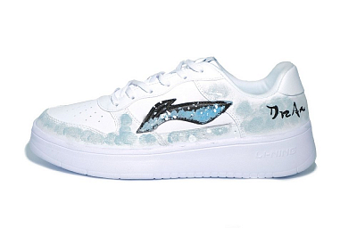 LiNing Pontoon Boats Slip Resistant Abrasion Resistant Low top Skateboard Shoes Men's White