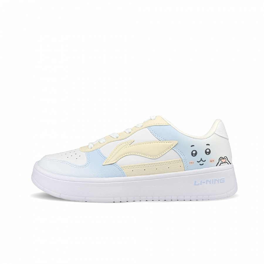 LiNing Pontoon Boats Slip Resistant Abrasion Resistant Low top Skateboard Shoes Women's White Yellow Blue купить в интернет-магазине Yoocart с быстрой доставкой по России.
