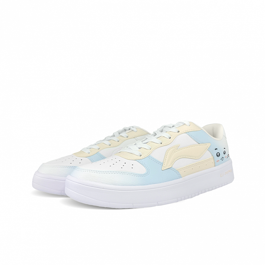 LiNing Pontoon Boats Slip Resistant Abrasion Resistant Low top Skateboard Shoes Women's White Yellow Blue купить в интернет-магазине Yoocart с быстрой доставкой по России.