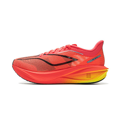 LiNing Feidian 5 Challenger Cushioning Slip Resistant Lightweight Rebound Low Top Racing Running Shoes Women's Red