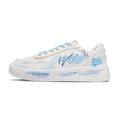 LiNing Su Waterproof And Quick Dry Low Top Skateboard Shoes Women's White Blue