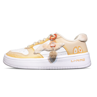 LiNing Pontoon Boats Cushioning, Wear Resistant Low Top Skateboard Shoes Women's Orange Pink