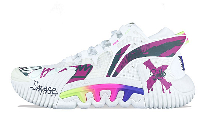 LiNing Badfive 2 Low Rebound Anti-Slip And Wear-Resistant Low-Top Basketball Shoes Men's Pink White