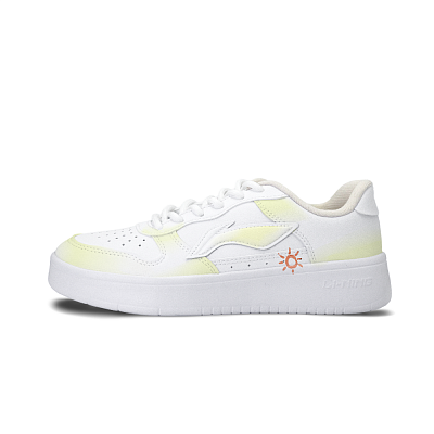 LiNing Pontoon Boats Slip Resistant Shock Absorbers Low top Skateboard Shoes Unisex White Yellow