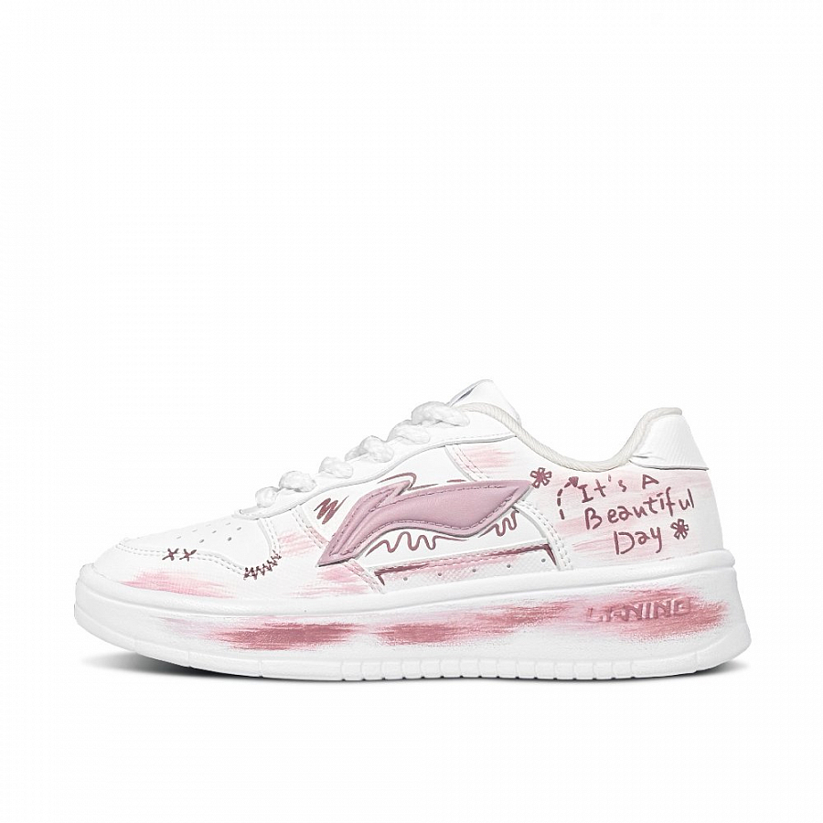 LiNing Pontoon Boats Slip Resistant, Abrasion Resistant, Breathable Low Top Skateboard Shoes Women's Pink White купить в интернет-магазине Yoocart с быстрой доставкой по России.