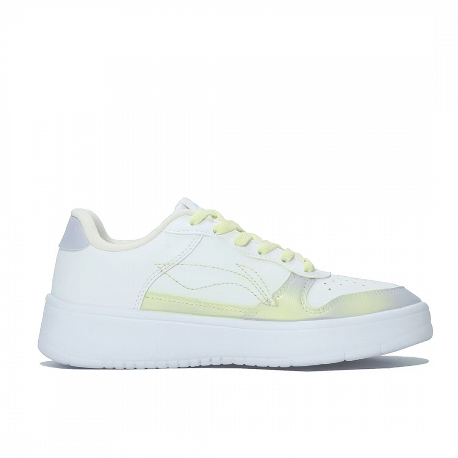 LiNing Pontoon Boats Cushioning Lightweight Low Top Skateboard Shoes Women's White Yellow купить в интернет-магазине Yoocart с быстрой доставкой по России.