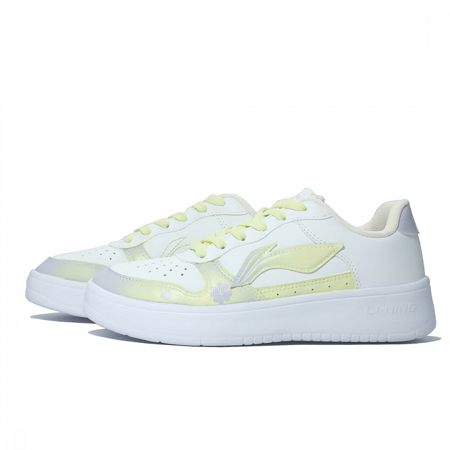 LiNing Pontoon Boats Cushioning Lightweight Low Top Skateboard Shoes Women's White Yellow купить в интернет-магазине Yoocart с быстрой доставкой по России.