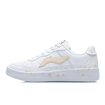 LiNing Pontoon Boats Slip Resistant, Abrasion Resistant, Lightweight Low top Skateboard Shoes Unisex White Orange