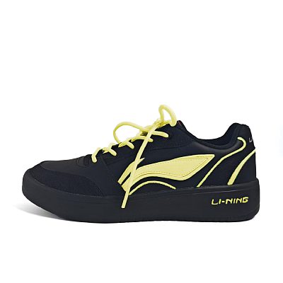 LiNing Yuanbao V3 Slip Resistant, Abrasion Resistant, Lightweight Low Top Skateboard Shoes Men's Black Yellow