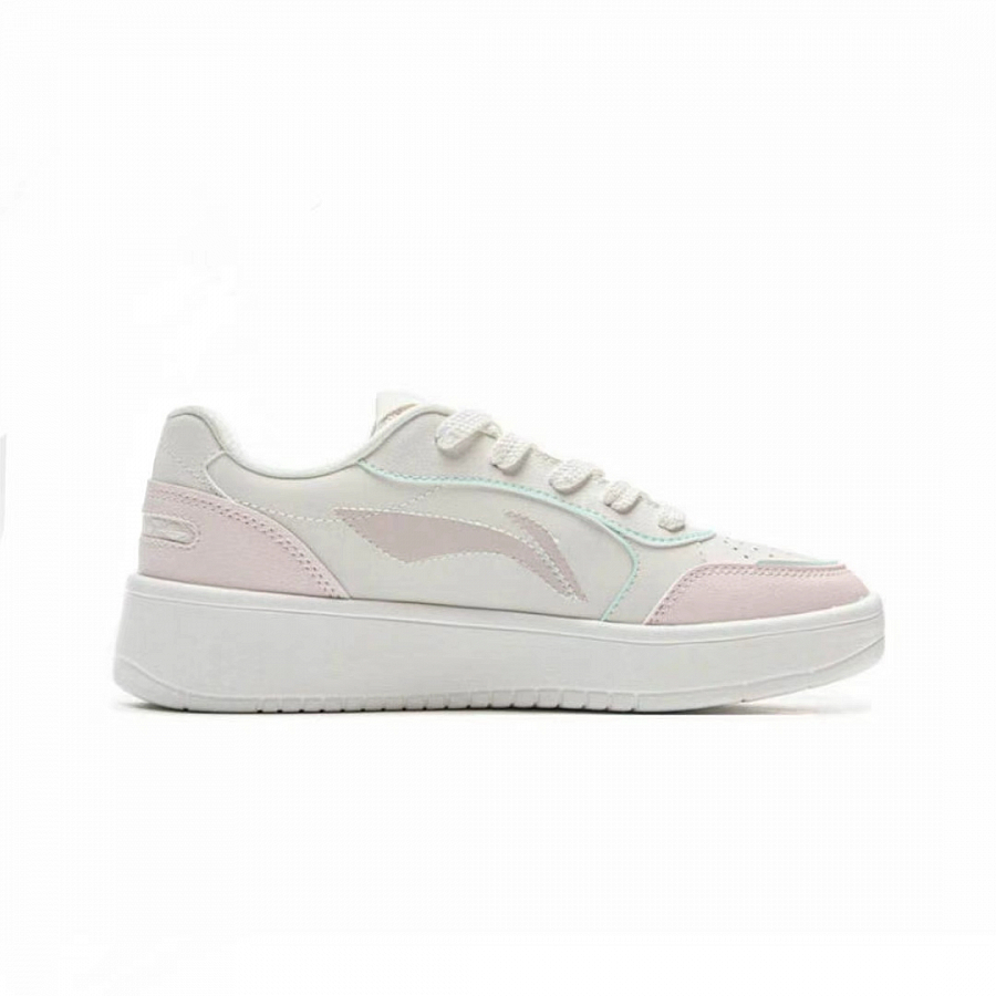LiNing Yuanbao Pure Slip Resistant Abrasion Resistant Low top Skateboard Shoes Women's White Pink купить в интернет-магазине Yoocart с быстрой доставкой по России.