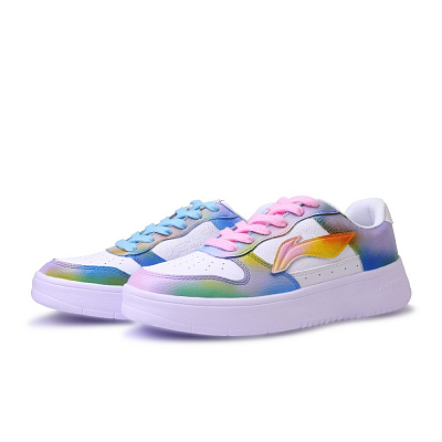 LINING Pontoon Boats Skateboard Shoes Unisex Low top White Pink Blue