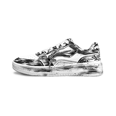 LiNing Ingots Cushioned Wear-Resistant Slip-Resistant Low-Top Skateboard Shoes Men's Black White