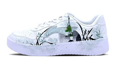 LiNing Cushioning Wear-Resistant Low-Top Skateboard Shoes Men's White Green