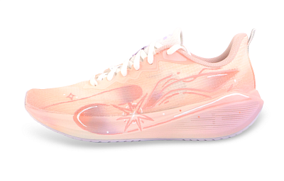 LiNing Wuyue Cushioning Slip Resistant Low Top Physical Fitness Test Physical Exam Running Shoes Women's Pink Purple